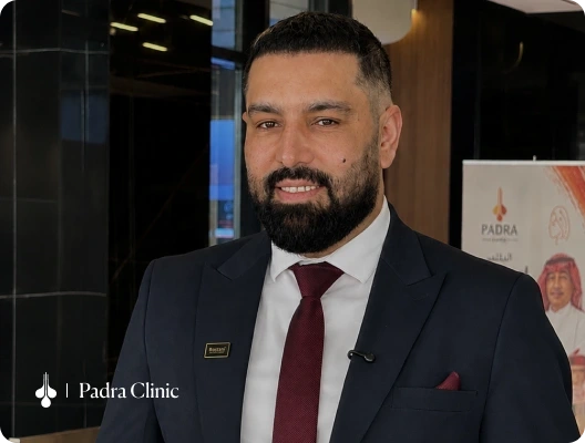 Male patient sharing his hair transplant experience at Padra Clinic