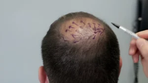 crown hair transplant correct graft angulation