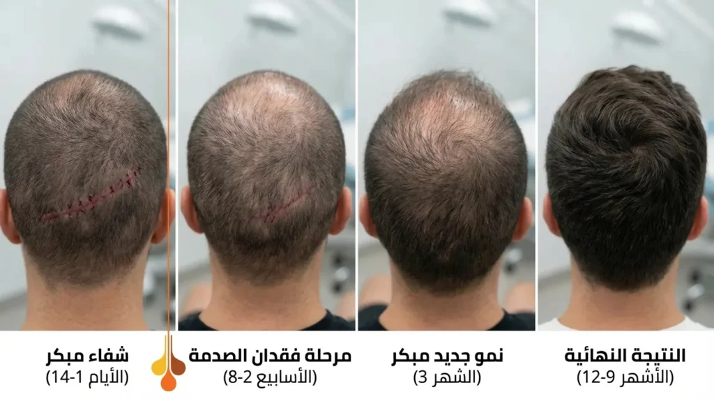 الجدول الزمني للتعافي ونمو الشعر