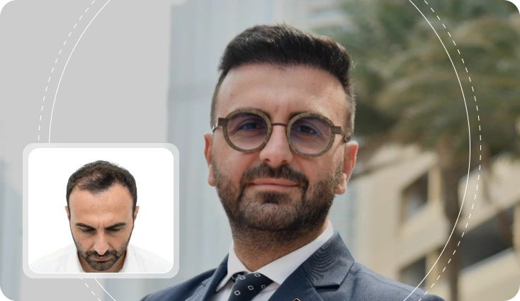 Hair transplant patient sharing his experience at the Padra